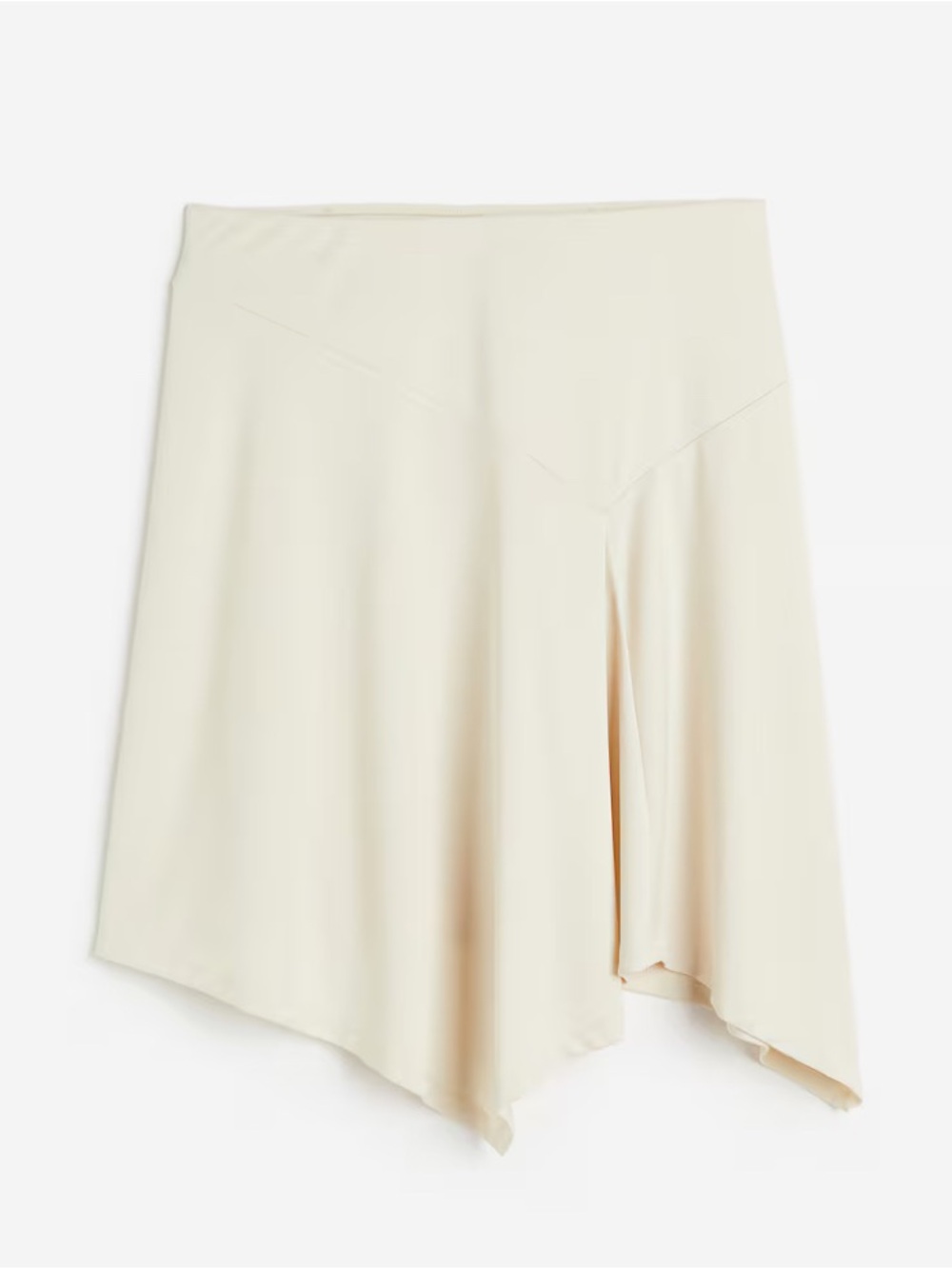 H&M Cream Asymmetrical Handkerchief Hem Skirt